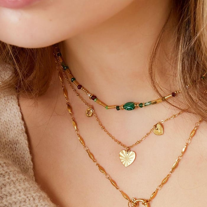 Stainless steel necklace hearts h5Picture5